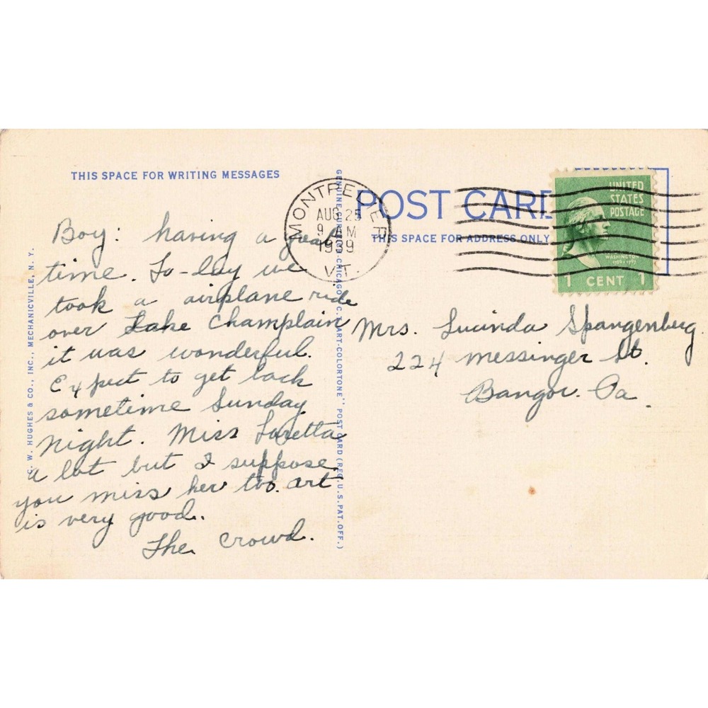 Vintage 1939 Whiteface Mountain Summit House Adirondack Mountains NY Postcard - Picture 2 of 2